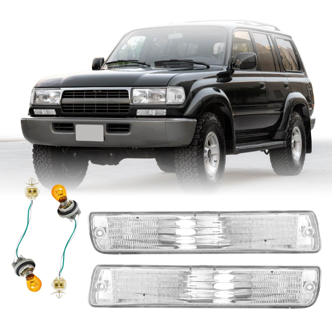 1991 - 1997 Toyota Land Cruiser / 1996 - 1997 Lexus LX450 Clear Front Bumper Turn Signal Lights