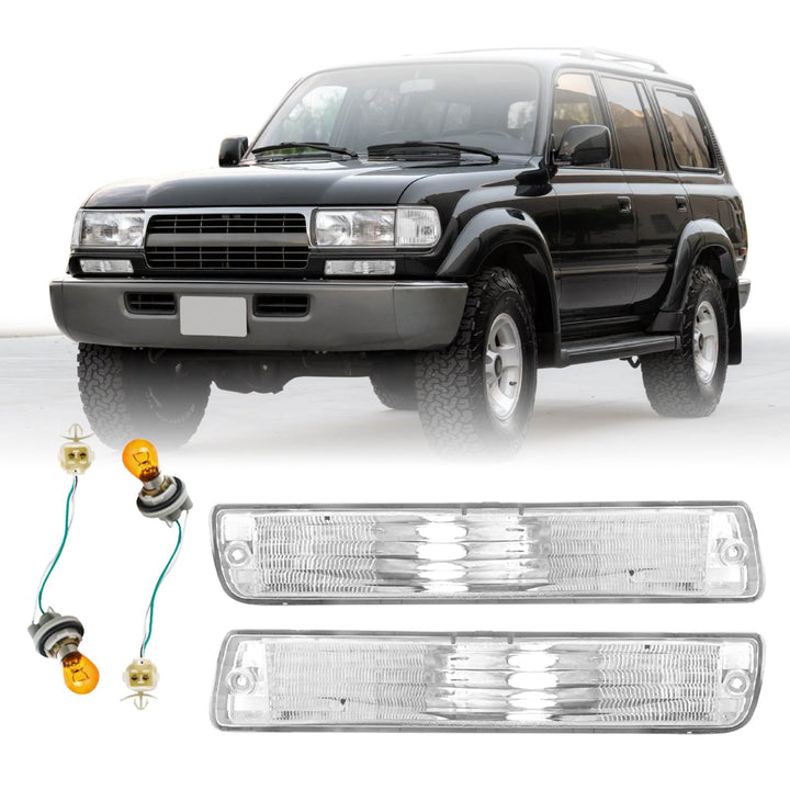 1991 - 1997 Toyota Land Cruiser / 1996 - 1997 Lexus LX450 Clear Front Bumper Turn Signal Lights