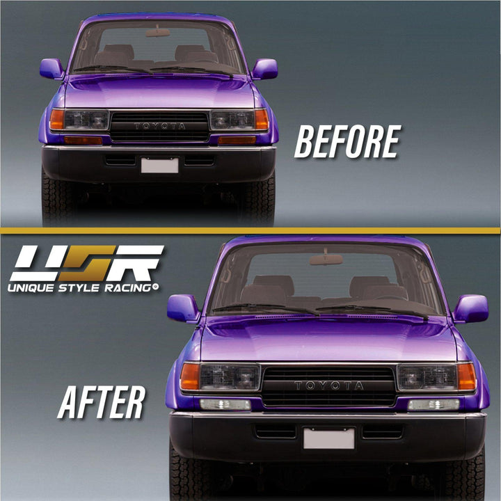 1991 - 1997 Toyota Land Cruiser / 1996 - 1997 Lexus LX450 Clear Front Bumper Turn Signal Lights