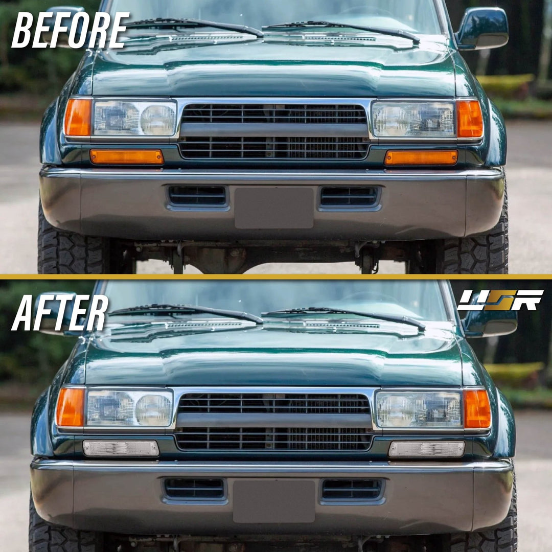 1991 - 1997 Toyota Land Cruiser / 1996 - 1997 Lexus LX450 Clear Front Bumper Turn Signal Lights