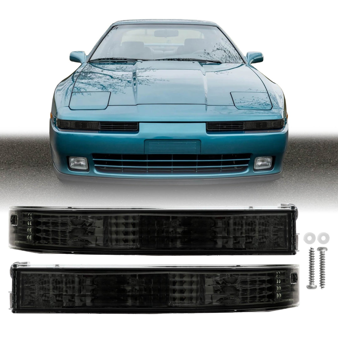 Smoke LED Side Marker Light Set For 1986-1992 Toyota Supra Mk.3 – Front & Rear Bumper Amber/Red