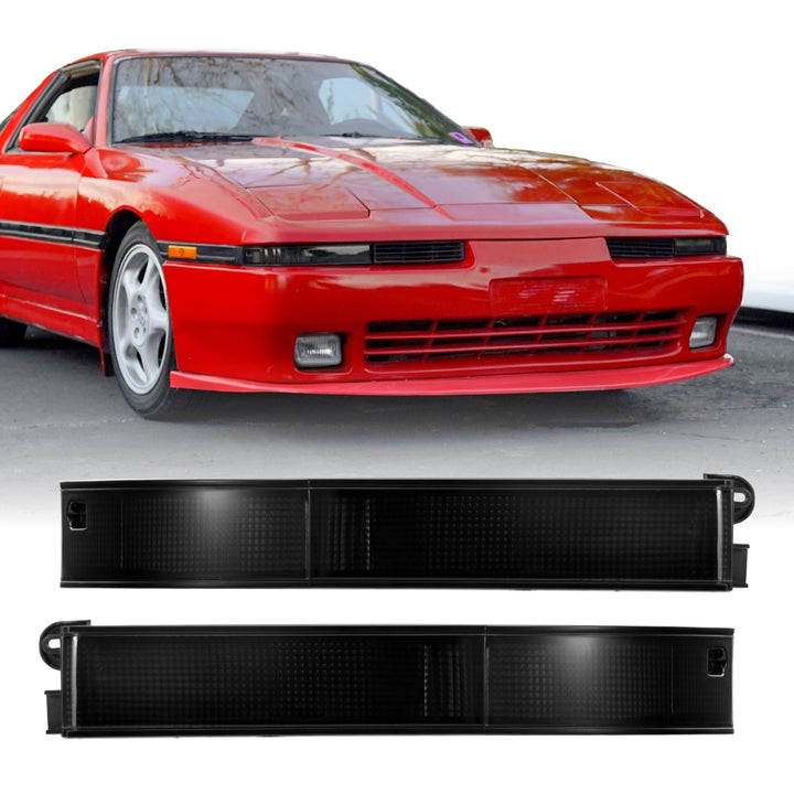 1989 1990 1991 1992 Toyota Supra OE Frosted Amber, Clear or Smoked Lens Bumper Lights

#lens-color_smoke-lens