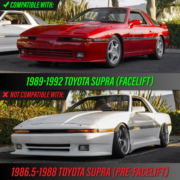 1989 1990 1991 1992 Toyota Supra OE Frosted Amber, Clear or Smoked Lens Bumper Lights

#lens-color_clear-lens