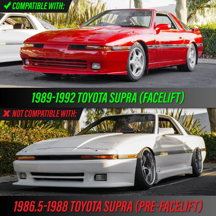 1989 1990 1991 1992 Toyota Supra OE Frosted Amber, Clear or Smoked Lens Bumper Lights

#lens-color_euro-style