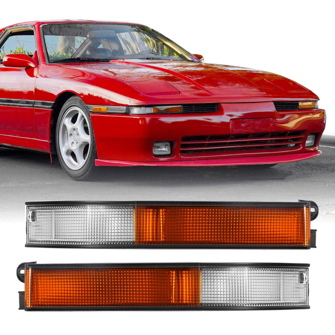 1989 1990 1991 1992 Toyota Supra OE Frosted Amber, Clear or Smoked Lens Bumper Lights

#lens-color_euro-style