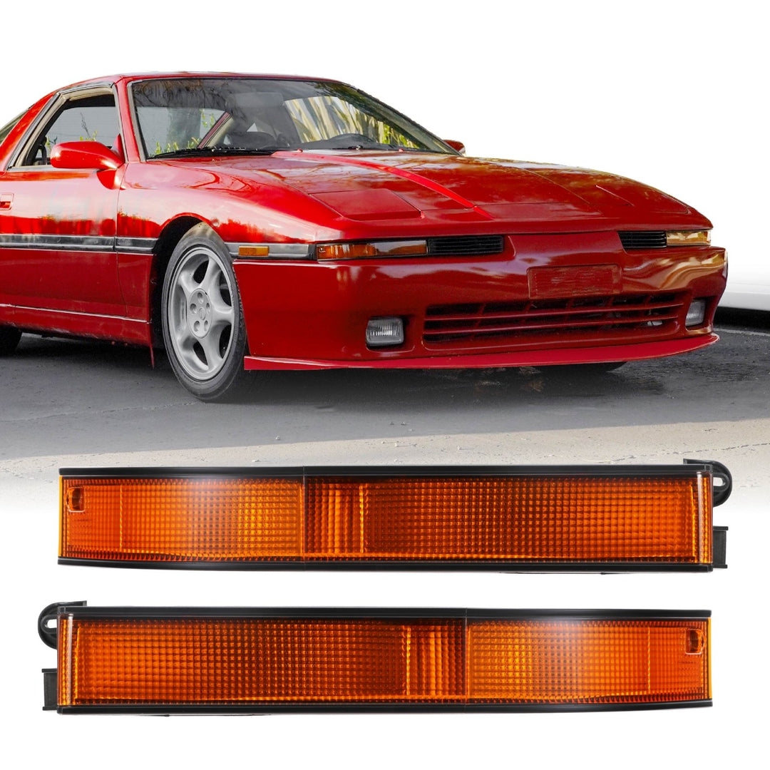 1989 1990 1991 1992 Toyota Supra OE Frosted Amber, Clear or Smoked Lens Bumper Lights

#lens-color_amber-lens