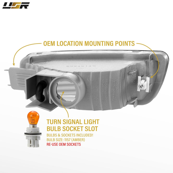 2001-2004 Toyota Tacoma 2WD / 4WD Smoke Lens Front Bumper Signal Lights