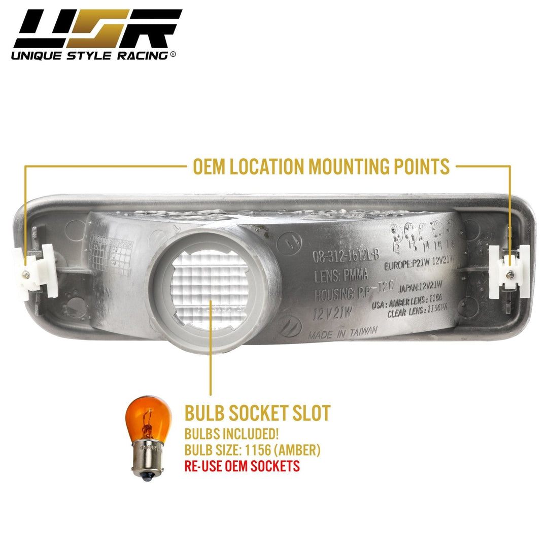 1995 - 1997 Toyota Tacoma Clear Bumper Signal Lights