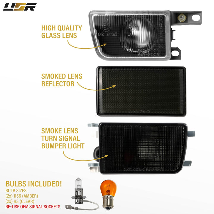 1993 - 1999 Volkswagen Jetta / Golf / GTI Mk.3 Smoke Lens Projector Fog Lights