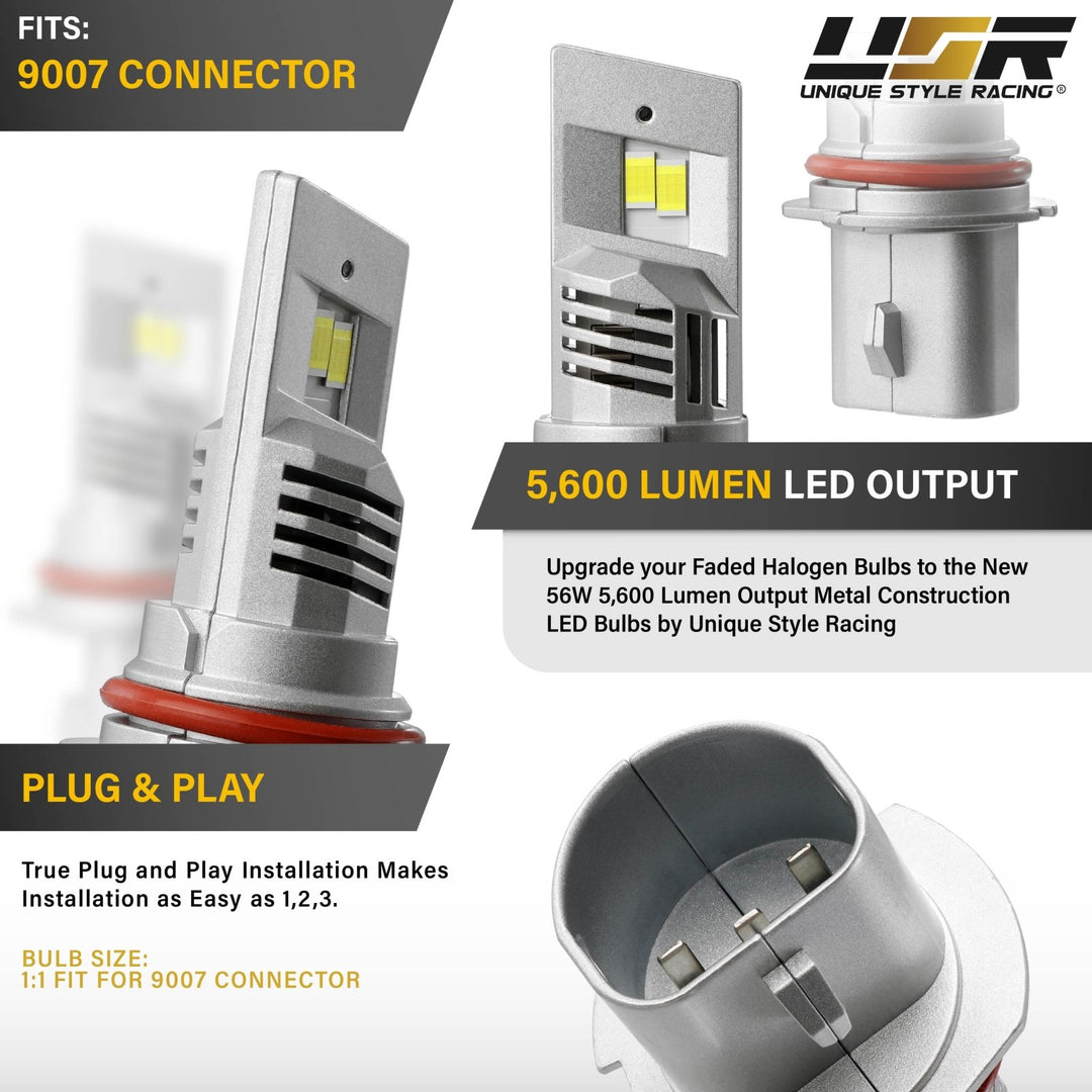 LED Headlight Bulbs H1, H3, H4, H7, H10, H11, 9004, 9005, 9007
#bulb-size_9007