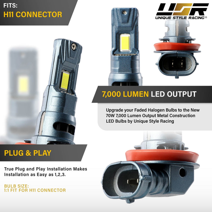 LED Headlight Bulbs H1, H3, H4, H7, H10, H11, 9004, 9005, 9007
#bulb-size_h11