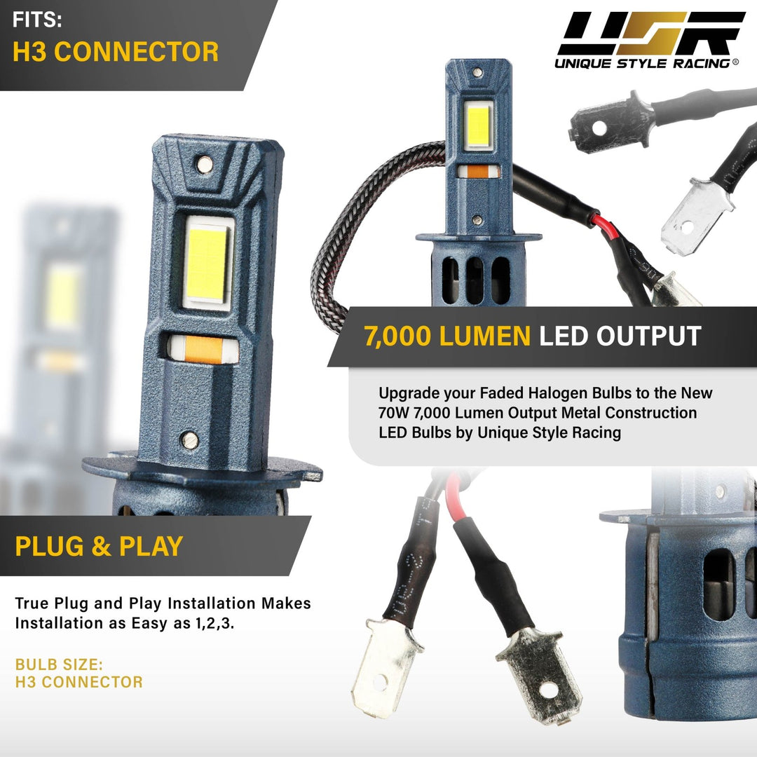 LED Headlight Bulbs H1, H3, H4, H7, H10, H11, 9004, 9005, 9007
#bulb-size_h3