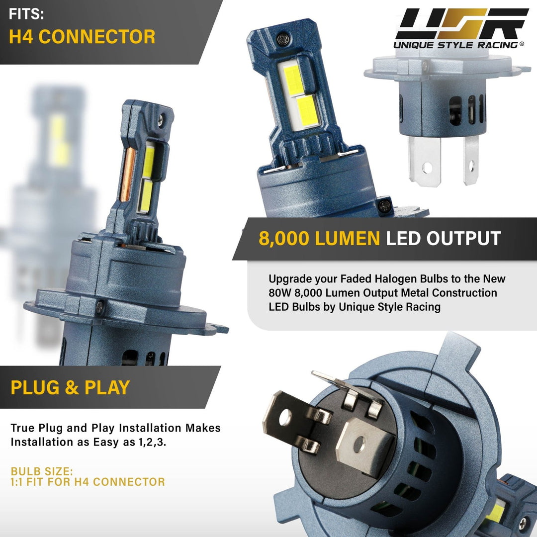 LED Headlight Bulbs H1, H3, H4, H7, H10, H11, 9004, 9005, 9007
#bulb-size_h4