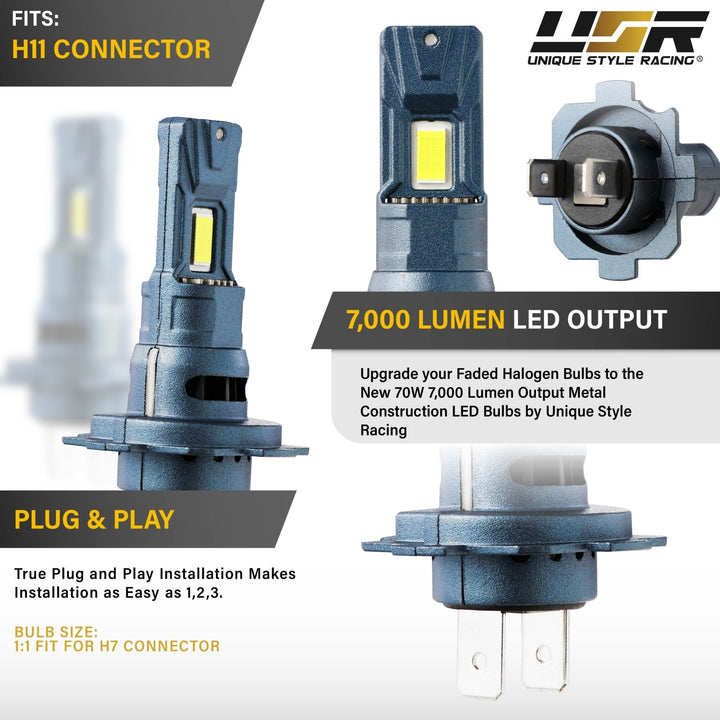 LED Headlight Bulbs H1, H3, H4, H7, H10, H11, 9004, 9005, 9007
#bulb-size_h7