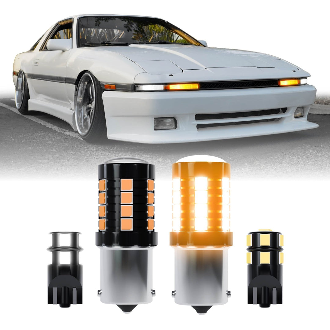 Ultra Bright Canbus LED Bulbs - 1156 Amber & T10 Amber or White

#color-combo_amber-and-white