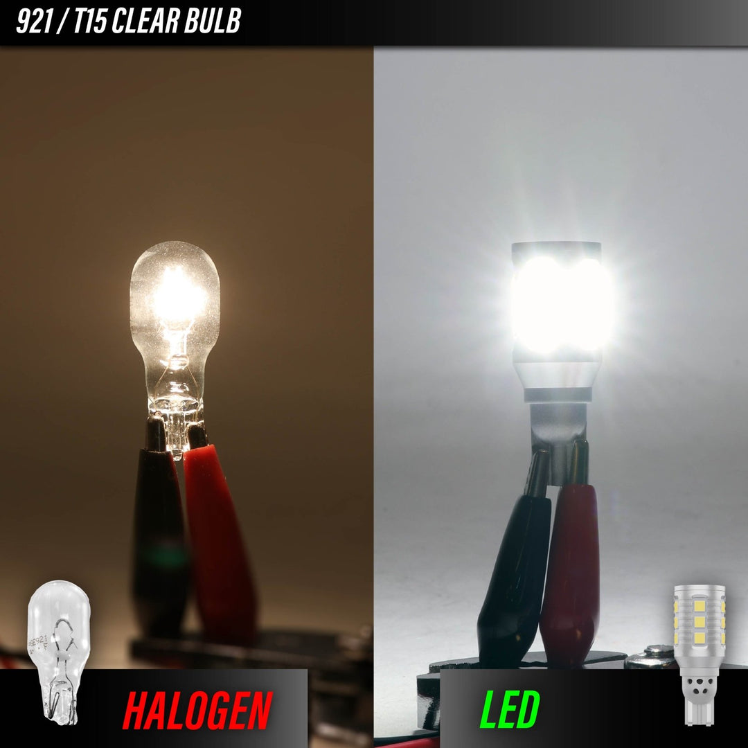 Ultra Bright Canbus LED Bulbs - 1156 Amber Turn Signal, 921 / T15 White Reverse Backup & 194 / T10 White License Plate Bulb Set