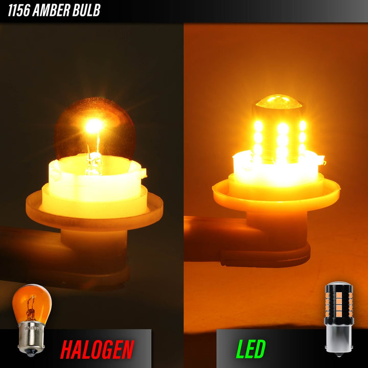 Ultra Bright Canbus LED Bulbs - 1156 Amber Turn Signal, 921 / T15 White Reverse Backup & 194 / T10 White License Plate Bulb Set