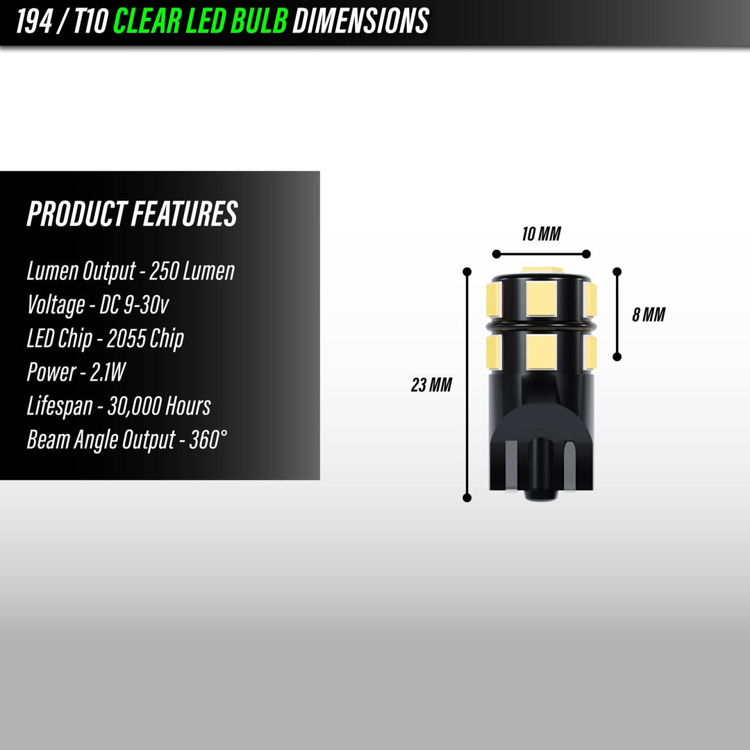 Ultra Bright Canbus LED Bulbs - 1156 Amber Turn Signal, 921 / T15 White Reverse Backup & 194 / T10 White License Plate Bulb Set