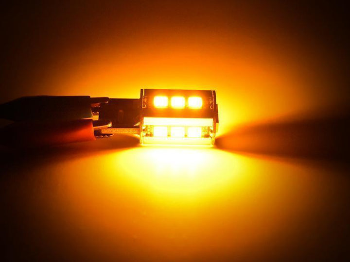 Brightest 2000 Lumen Canbus Error Free Amber LED x2 Headlight or Tail Light Turn Signal Light Bulbs Size T20 7440