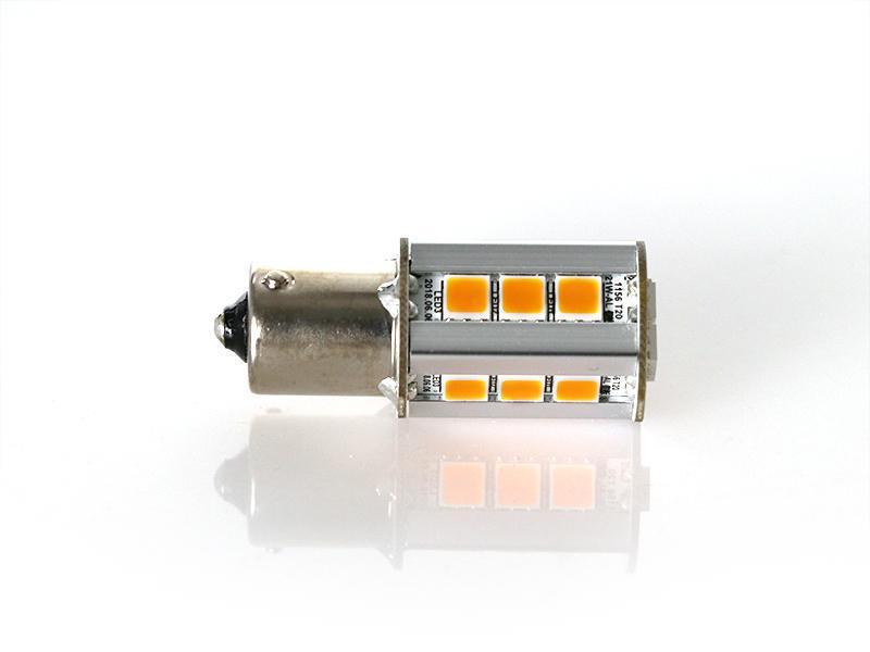 Brightest 2000 Lumen Canbus Error Free Amber LED x2 Headlight OR Rear Tail Light Turn Signal Light Bulbs Size PY21W 7507 S25 BAU15S