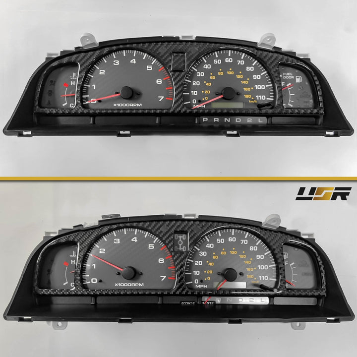 1999-2002 Toyota 4Runner Black Carbon Fiber Gauge Bezel For Instrument Cluster