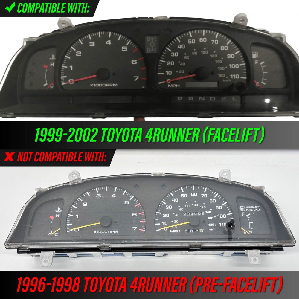 1999-2002 Toyota 4Runner Black Carbon Fiber Gauge Bezel For Instrument Cluster