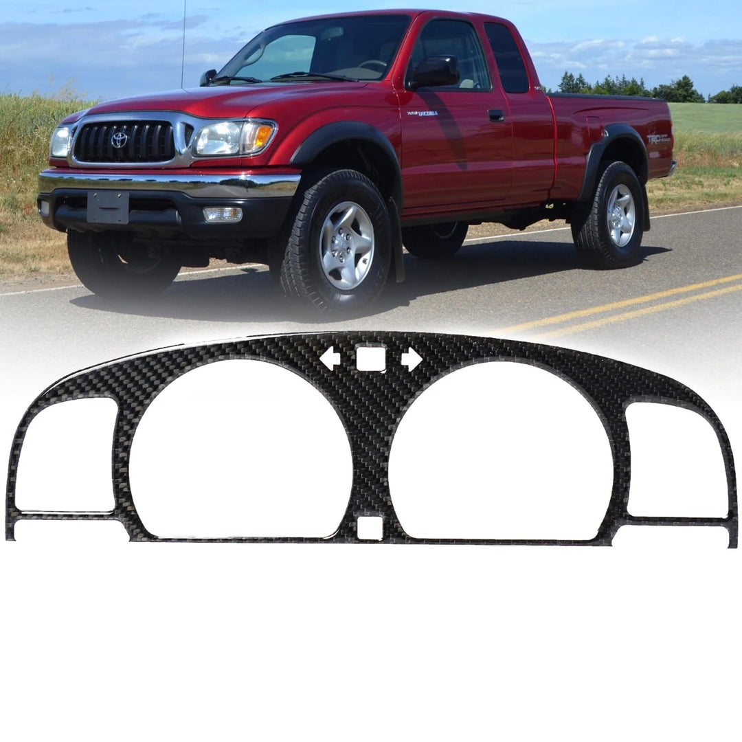 2001-2004 Toyota Tacoma Black Carbon Fiber Gauge Bezel For Instrument Cluster