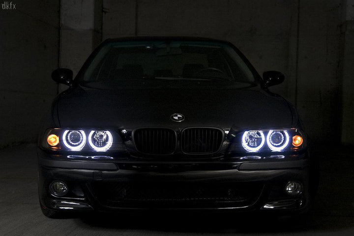 1997-2000 BMW E39 5 Series DEPO Angel Eye Halo Projector Headlight With Optional LED Ring For Factory Xenon Models