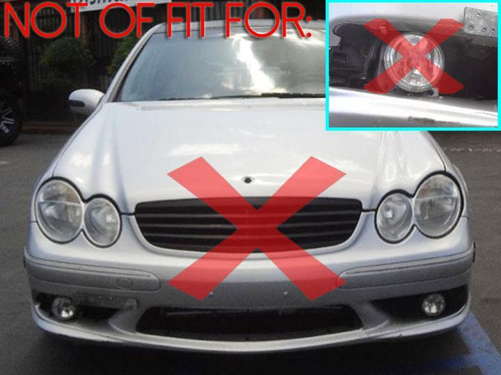2005-2007 Mercedes C Class W203 With Sport Package Glass Projector Fog Light Set