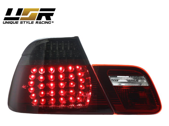 2004-2006 BMW E46 3 Series 2D Coupe Red/Clear OR Red/Smoke LED Tail Light - Made by DEPO