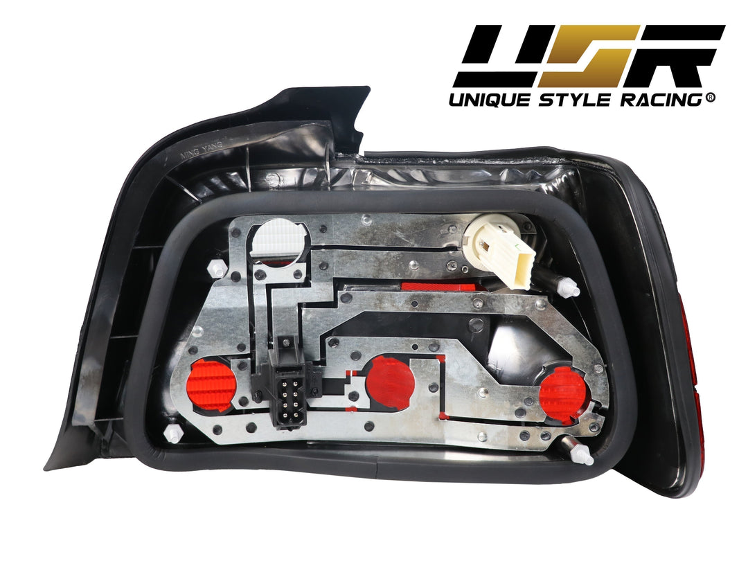 1992-1998 BMW E36 3 Series 4D Sedan Euro OEM Style Red/Clear or Red/Smoke or Full Smoke Rear Tail Light Made by DEPO