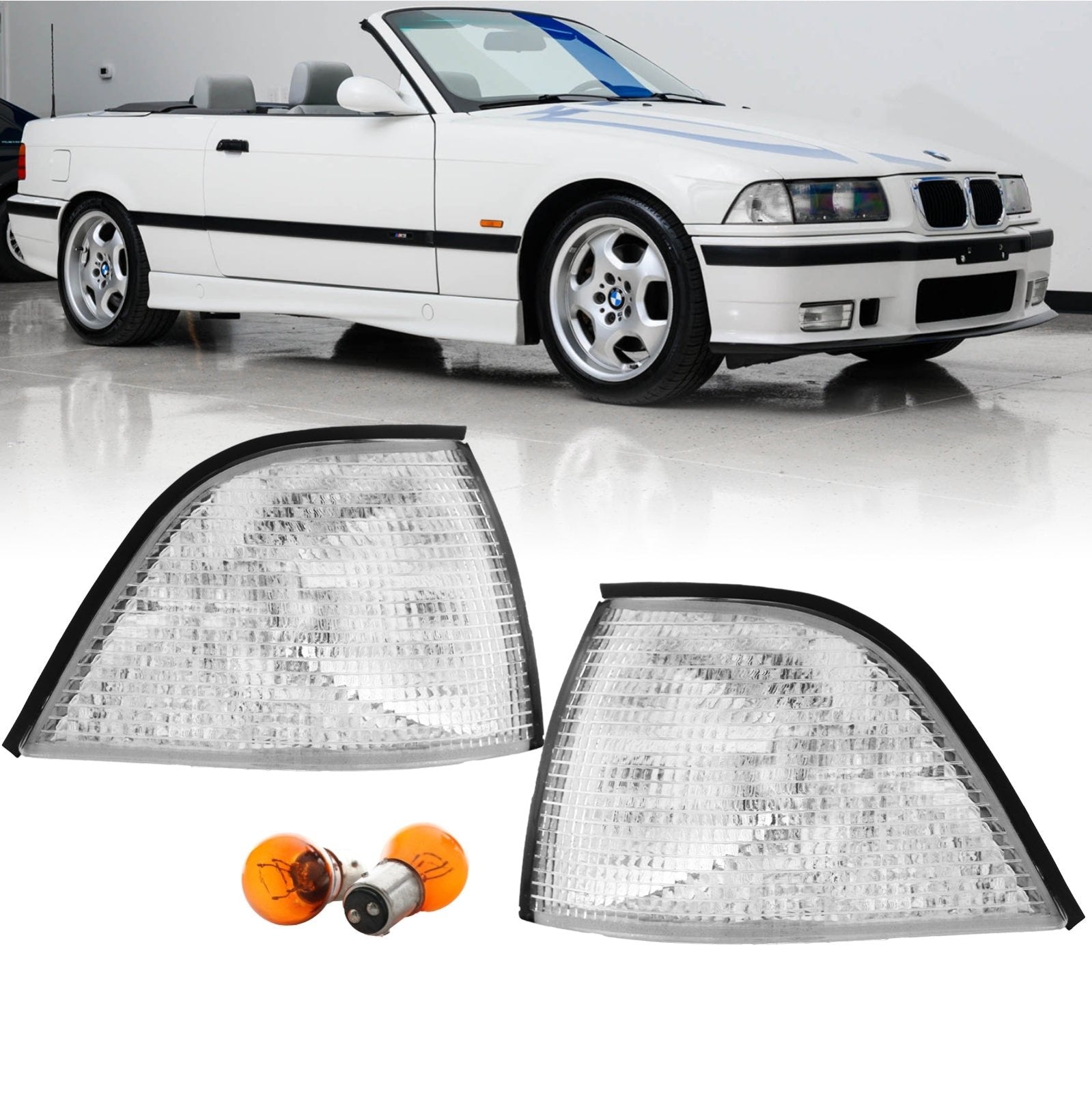 BMW E36 Coupe/Convertible 94-99 Front Right Arrow Light - White, OEM 82199403093