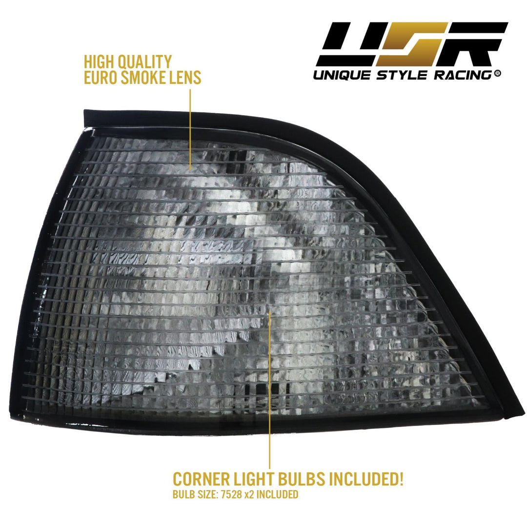 1992-1999 BMW E36 3 Series 3D / 4D Sedan Euro Clear or Smoke Lens Corner Lights

#lens-color_smoke-lens