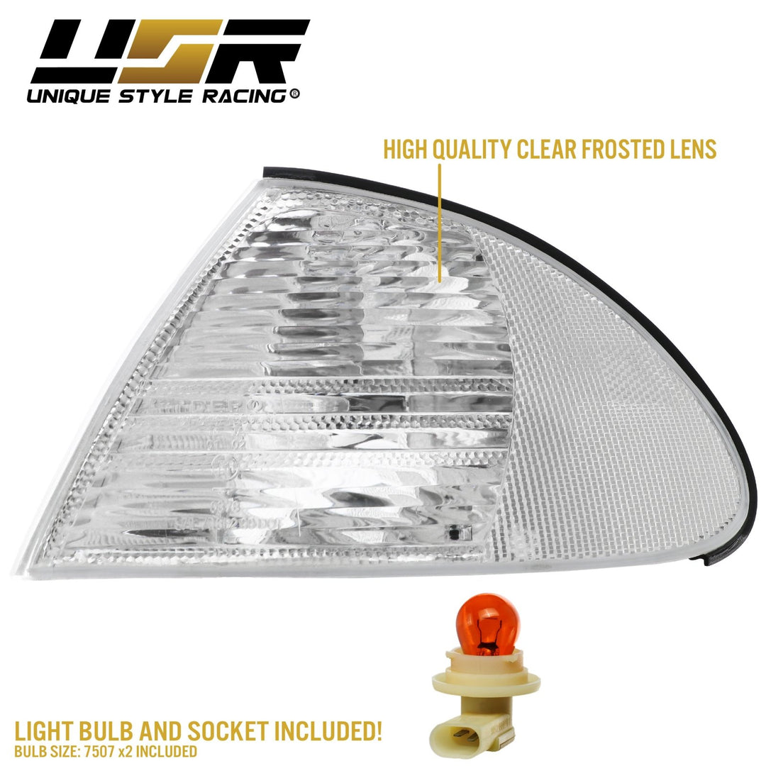 1992 - 2001 BMW 3 Series E46 E 46 4D Sedan & 5D Wagon Clear OR Smoke Lens Front Corner Signal Light

#lens-color_clear-lens