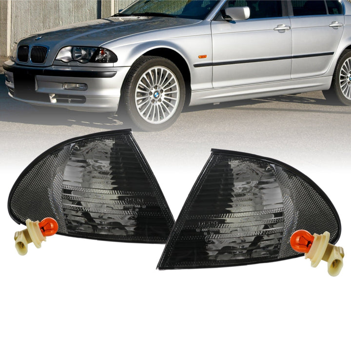 1992 - 2001 BMW 3 Series E46 E 46 4D Sedan & 5D Wagon Clear OR Smoke Lens Front Corner Signal Light

#lens-color_smoke-lens