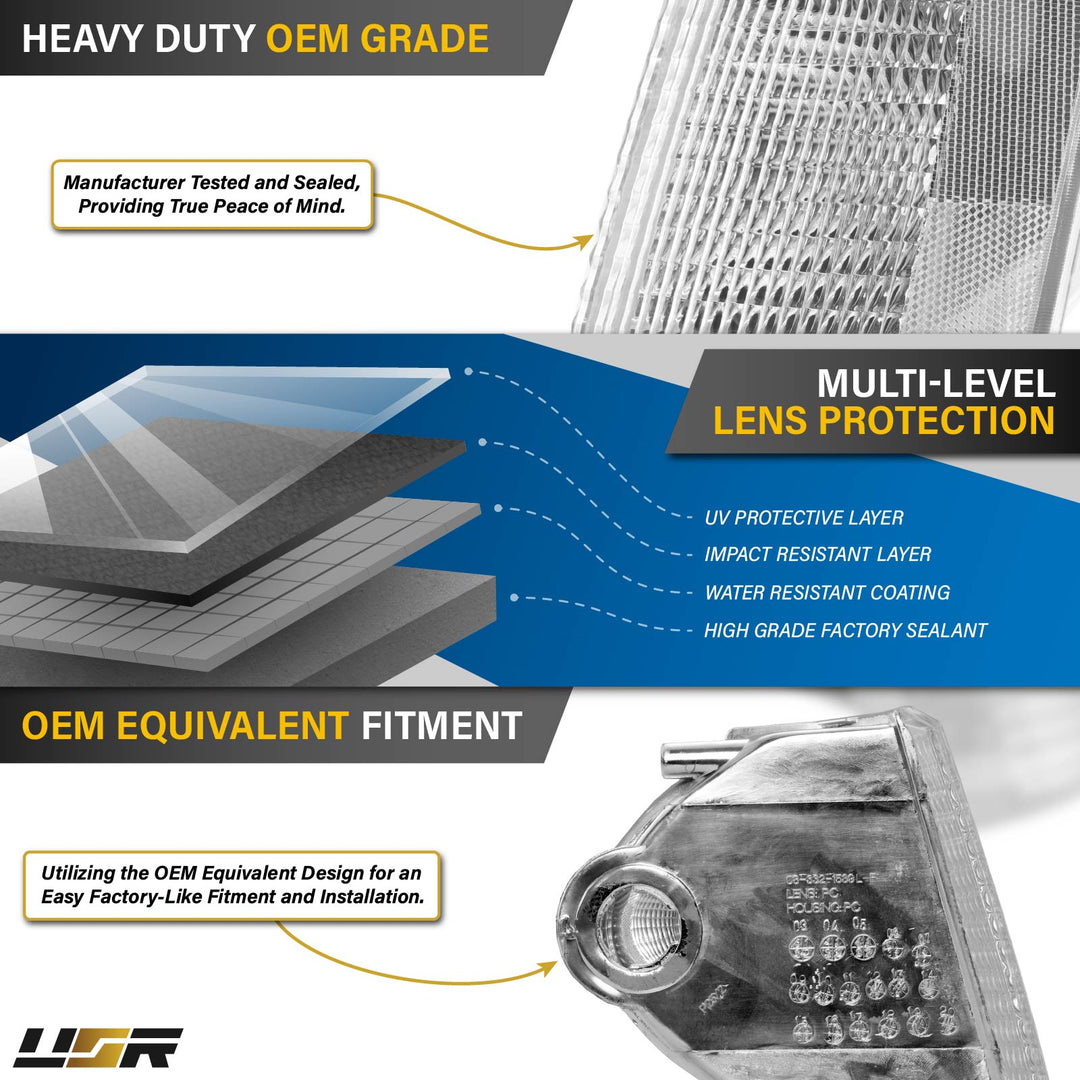 1985 - 1994 Chevrolet Astro & GMC Safari Van Euro Clear Lens Corner Signal Lights