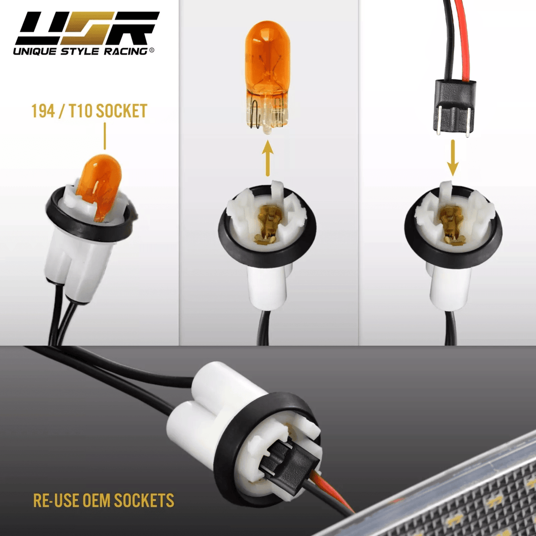1968 - 1972 Chevrolet Chevy CK C/K Front + Rear Clear Lens Amber & Red LED Corner Lights

#color_clear-lens-front-amber-rear-red-led