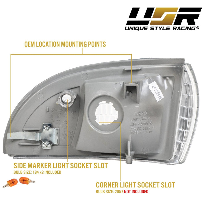 1991 - 1996 Chevrolet Impala SS / Caprice Clear Lens Corner Lights