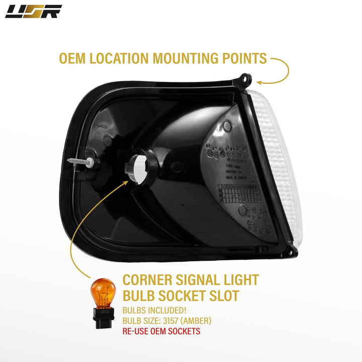 1998-2003 Ram 1500 2500 3500 All Clear Lens Corner Lights
