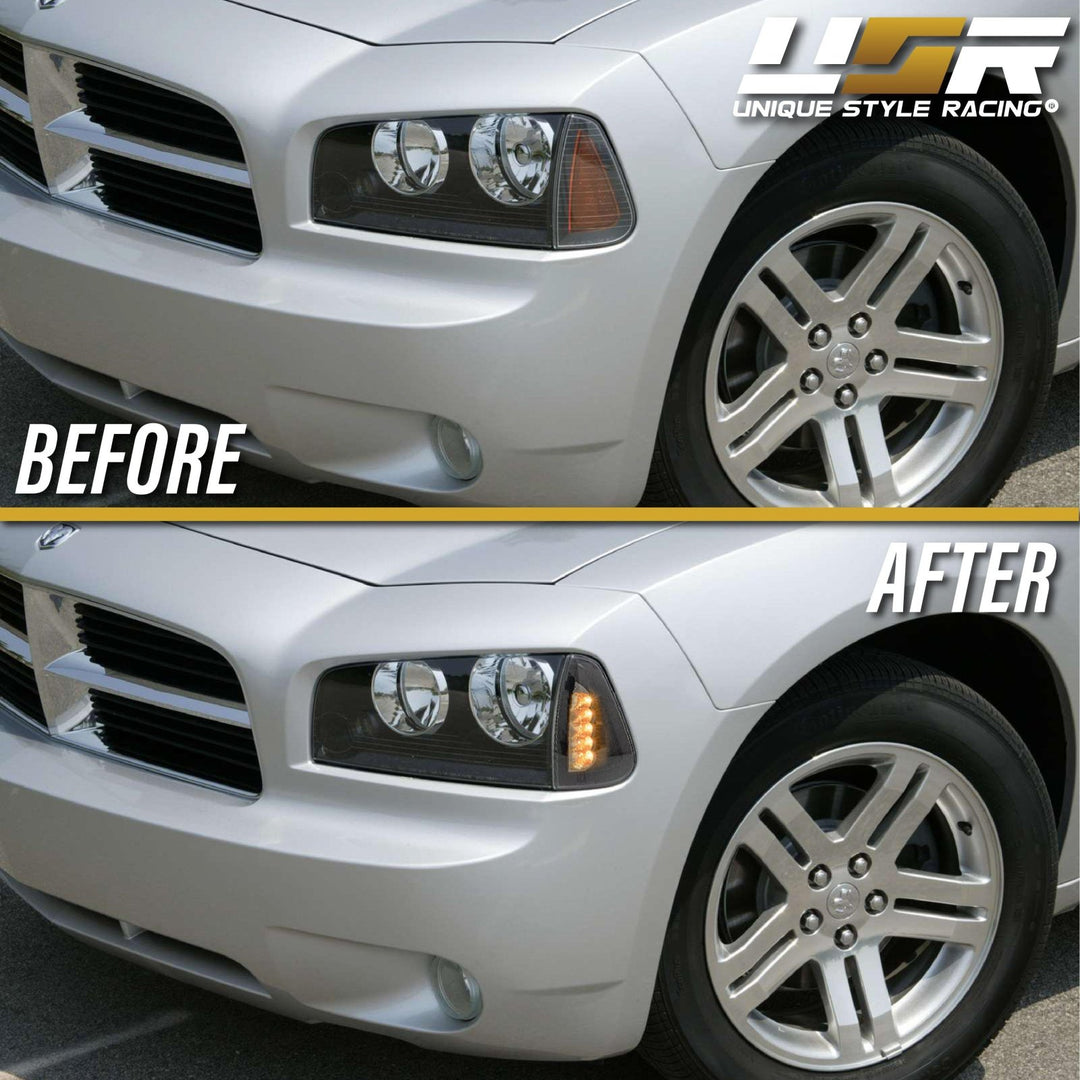 2006-2010 Dodge Charger SE / SXT / R/T Clear or Smoke Lens LED Corner Unique Style Racing 2006-2010 Dodge Charger SE / SXT / R/T Clear or Smoke Lens LED Corner Unique Style Racing