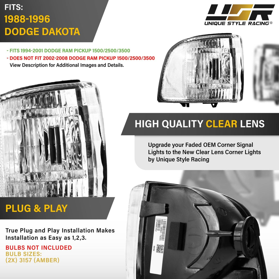 1994 - 2001 Dodge Ram All Clear Lens Corner Lights