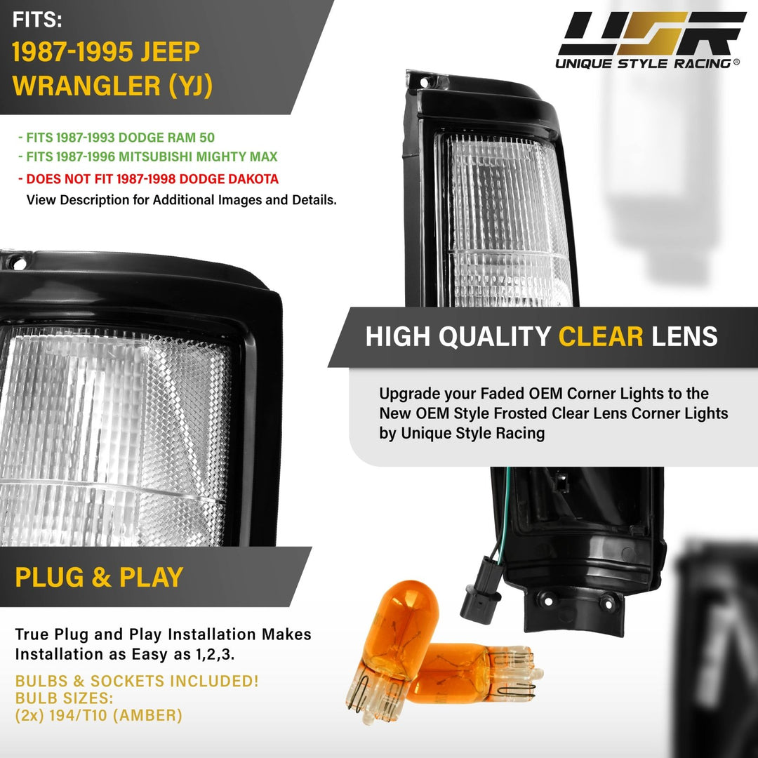 1987 - 1993 Dodge Ram 50 All Clear Lens Corner Lights
