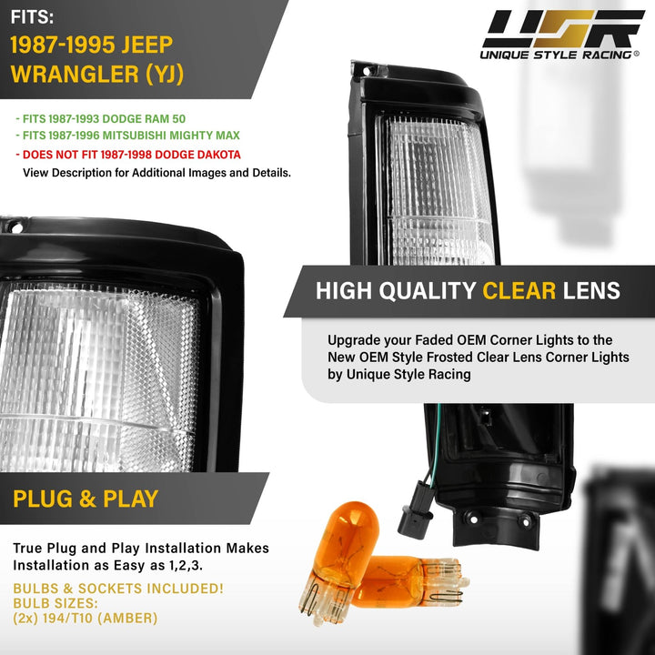1987 - 1993 Dodge Ram 50 All Clear Lens Corner Lights