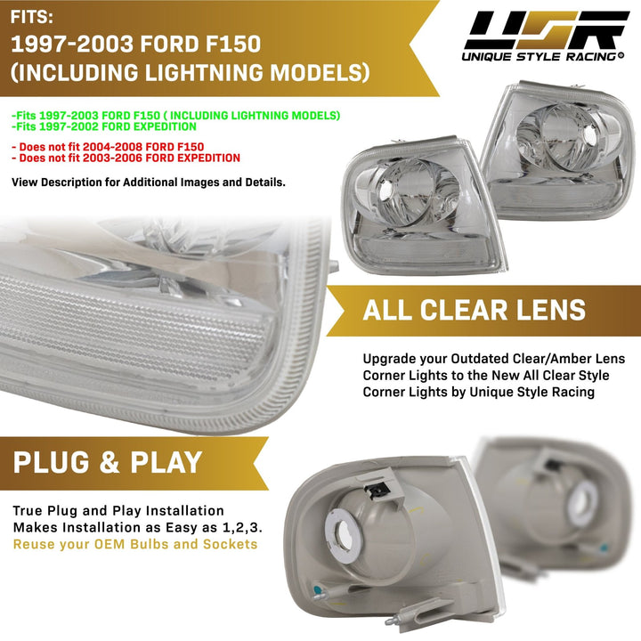 1997-2003 Ford F150 / Expedition SVT All Clear Lens Corner Lights