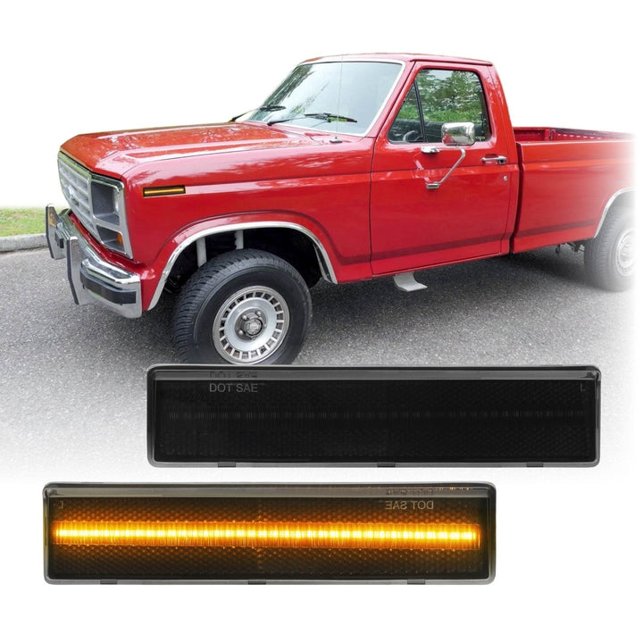 1980 - 1986 Ford F - 150 / F - 250 / F - 350 Pick Up Truck & Bronco SUV Front Clear or Smoke Lens Amber or White LED Corner Light