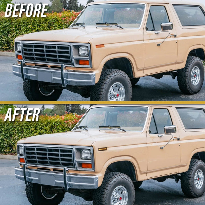 1980 - 1986 Ford F - 150 / F - 250 / F - 350 Pick Up Truck & Bronco SUV Front Clear or Smoke Lens Amber or White LED Corner Light