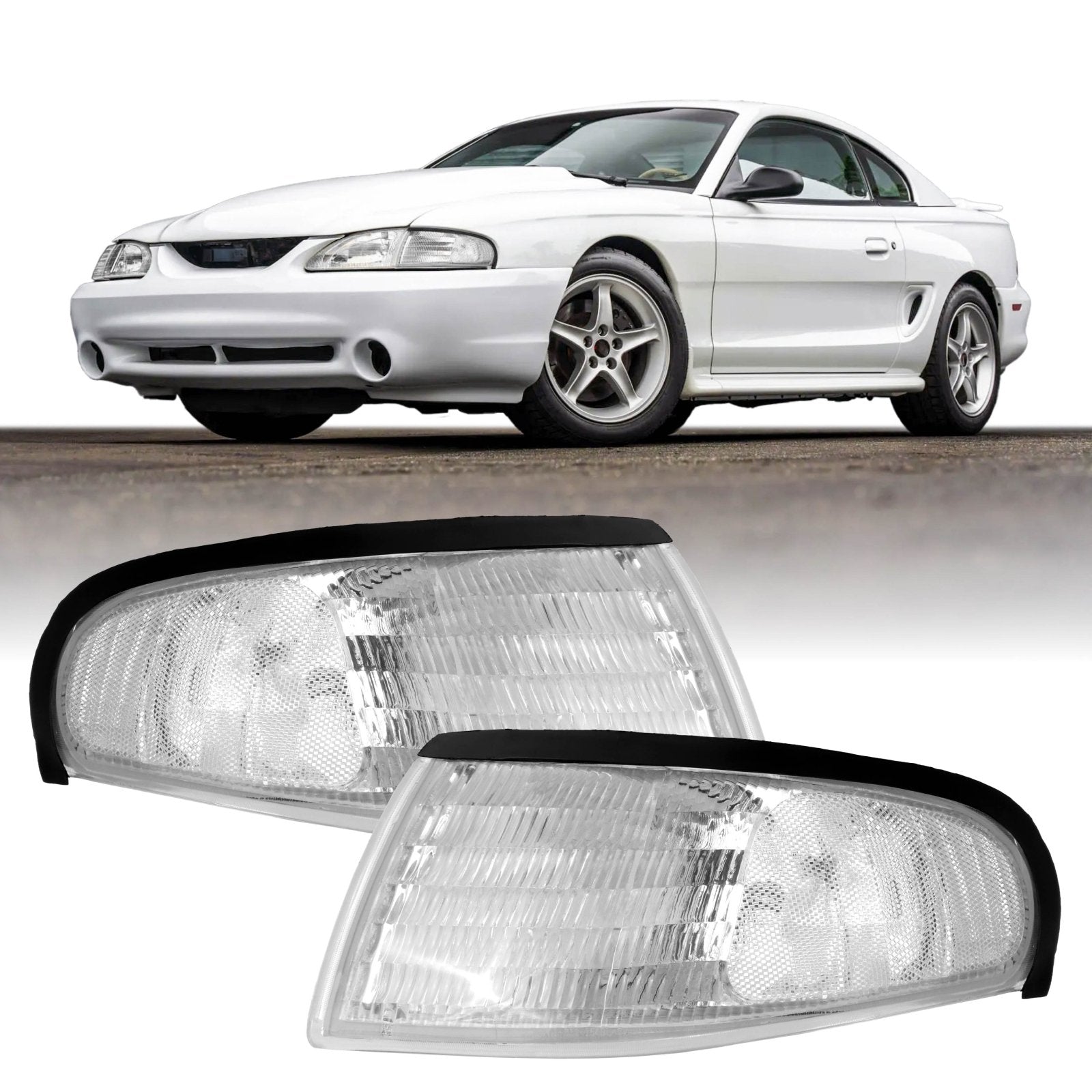 1994-1998 Ford Mustang GT All Clear Corner Lights β Unique Style Racing