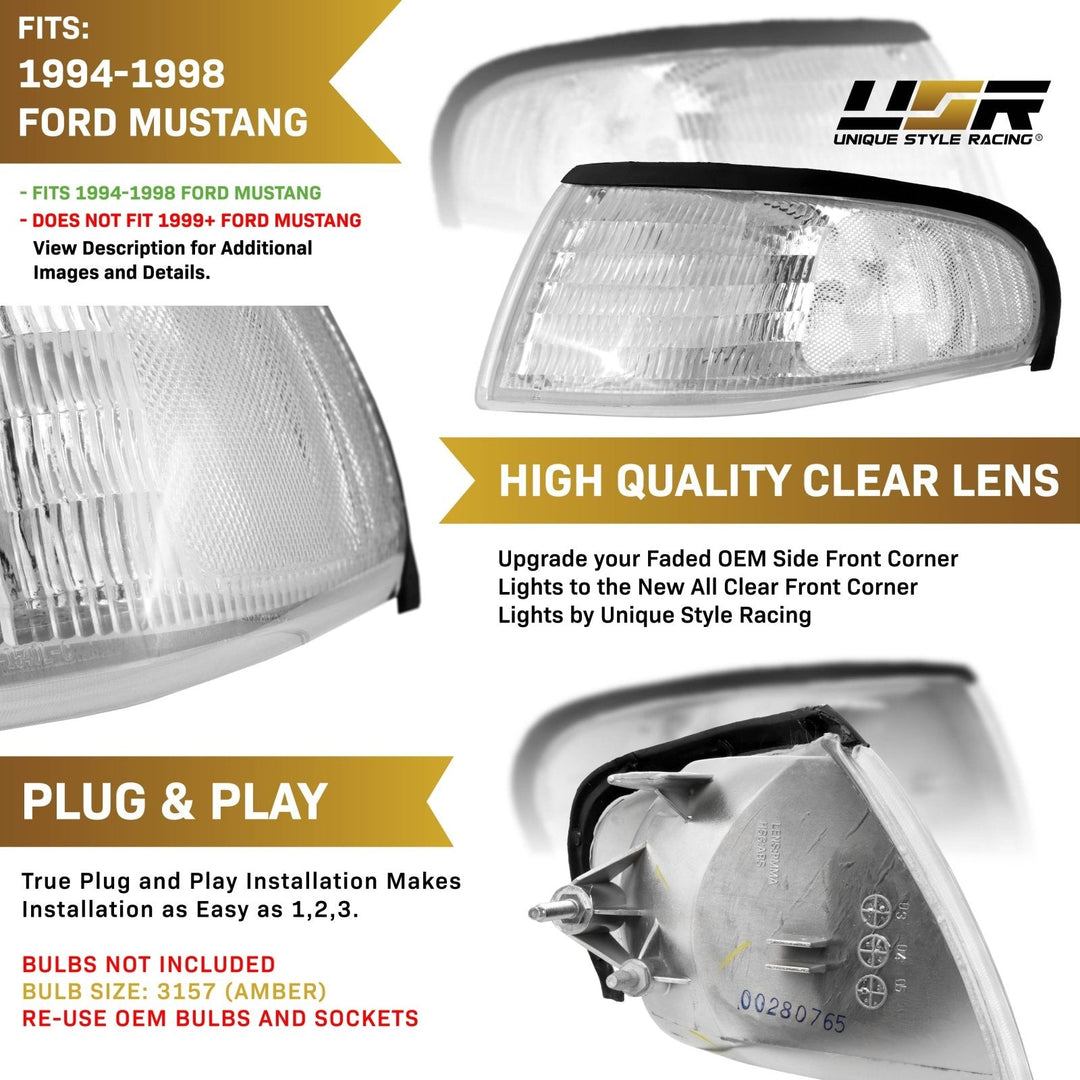 1994 - 1998 Ford Mustang GT All Clear Corner Lights