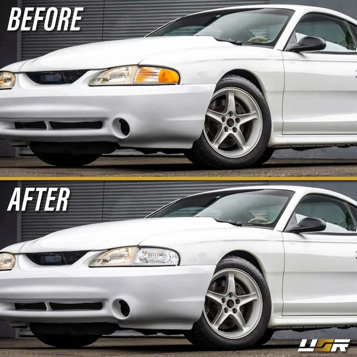 1994 1995 1996 1997 1998 Ford Mustang Chrome or Black Housing with Crystal Clear Lens Corner Lights

#color_clear-lens-chrome-housing
