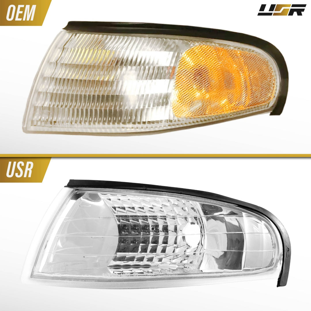 1994 1995 1996 1997 1998 Ford Mustang Chrome or Black Housing with Crystal Clear Lens Corner Lights

#color_clear-lens-chrome-housing